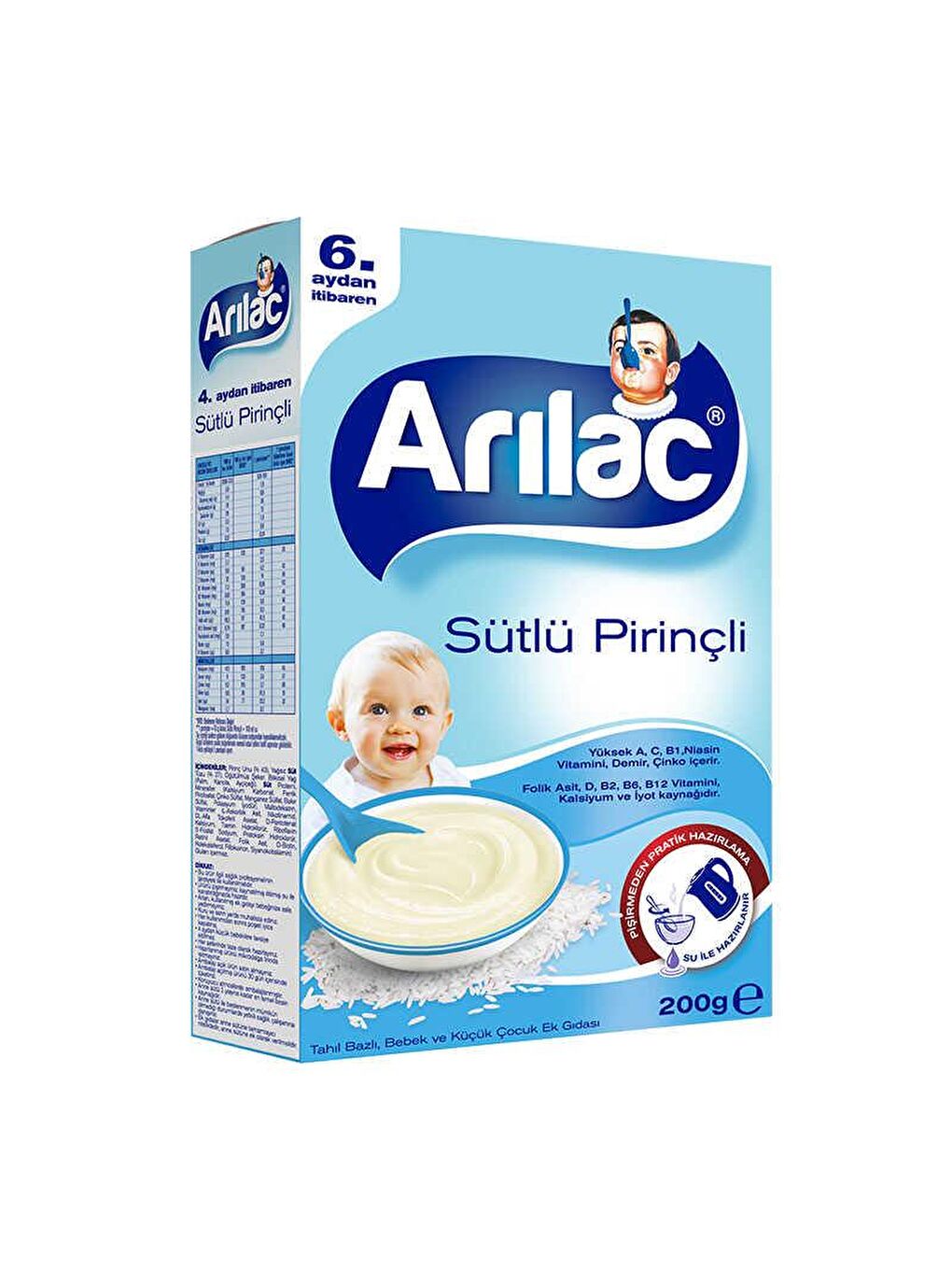 Arılac Renksiz Sütlü Pirinçli Kaşık Maması 200 gr