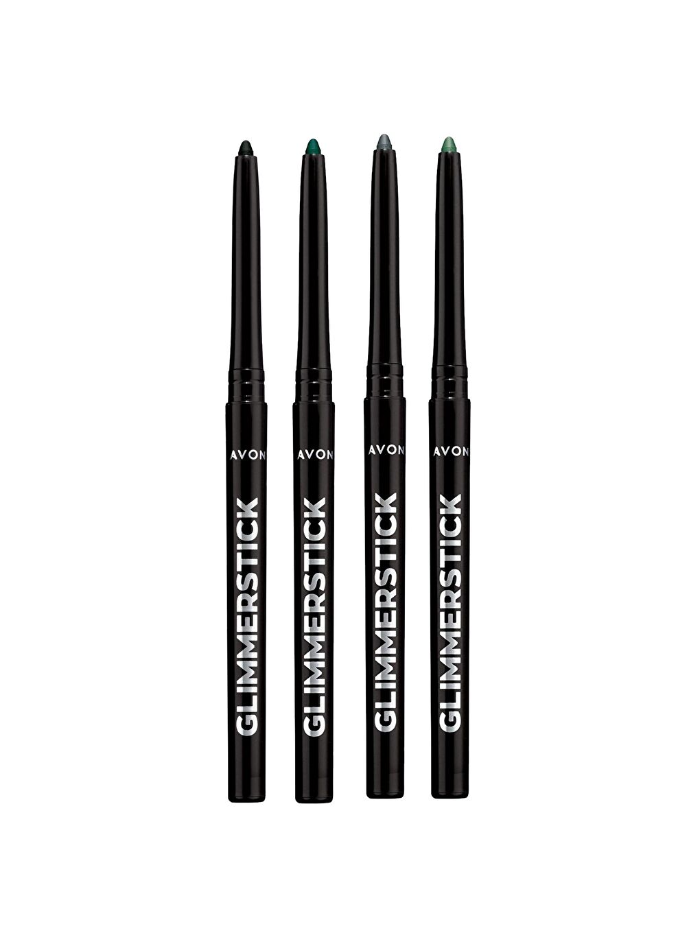 AVON Renksiz Asansörlü Göz Kalemi Paketi Blackest Black, Emerald, Forest Green ve Saturn Grey