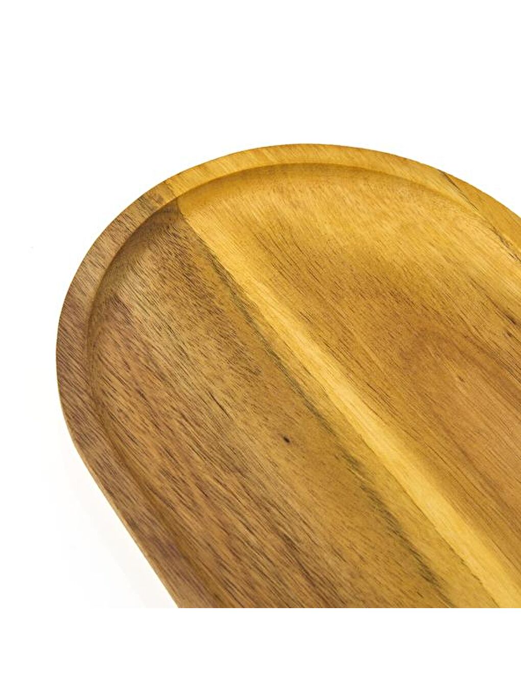 Akasya Oval Servis Sunum Tabağı - Kahverengi - 30x16x1,5 cm-4