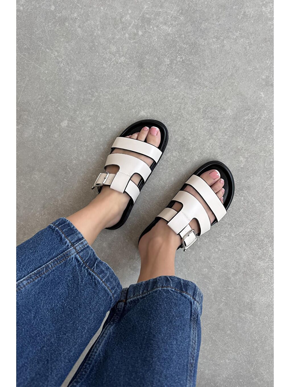 Toff Kadın Toka Detay Günlük Konfor Terlik Bej-2