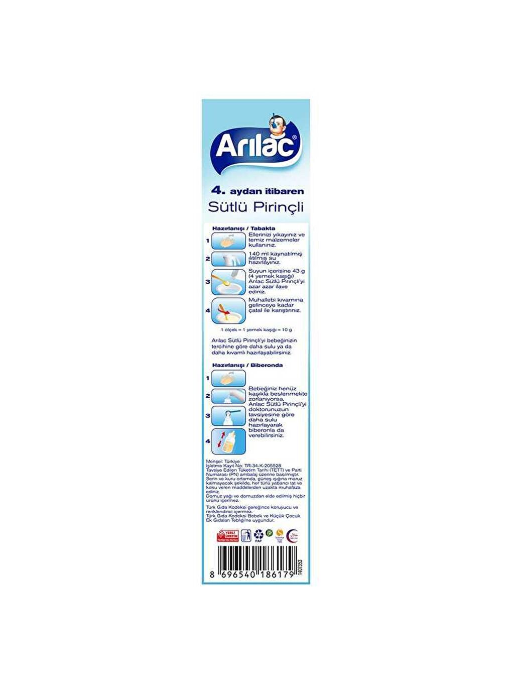 Arılac Renksiz Sütlü Pirinçli Kaşık Maması 200 gr - 2