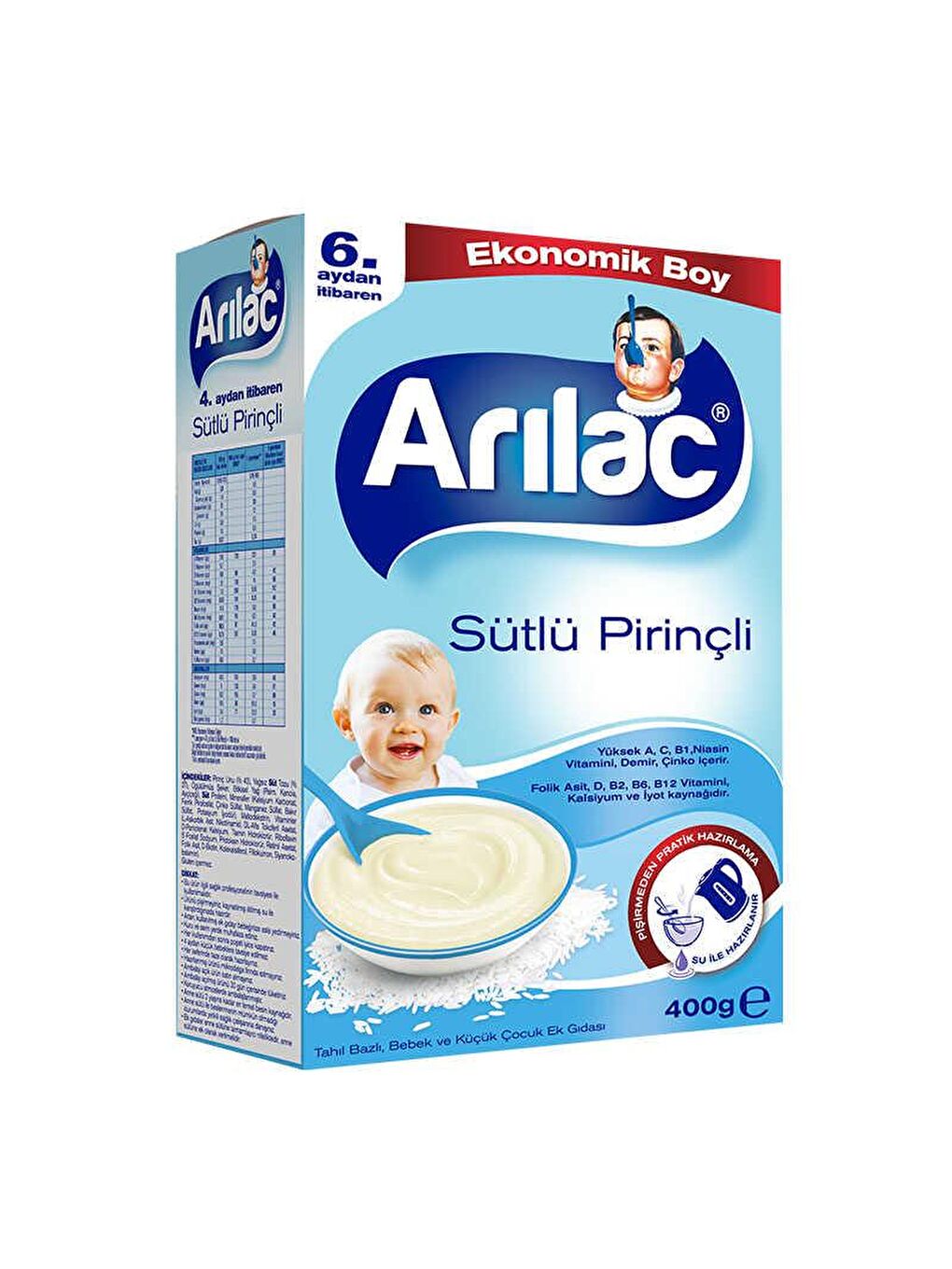 Arılac Renksiz Instant Ek Gıda Sütlü Pirinçli 400 gr