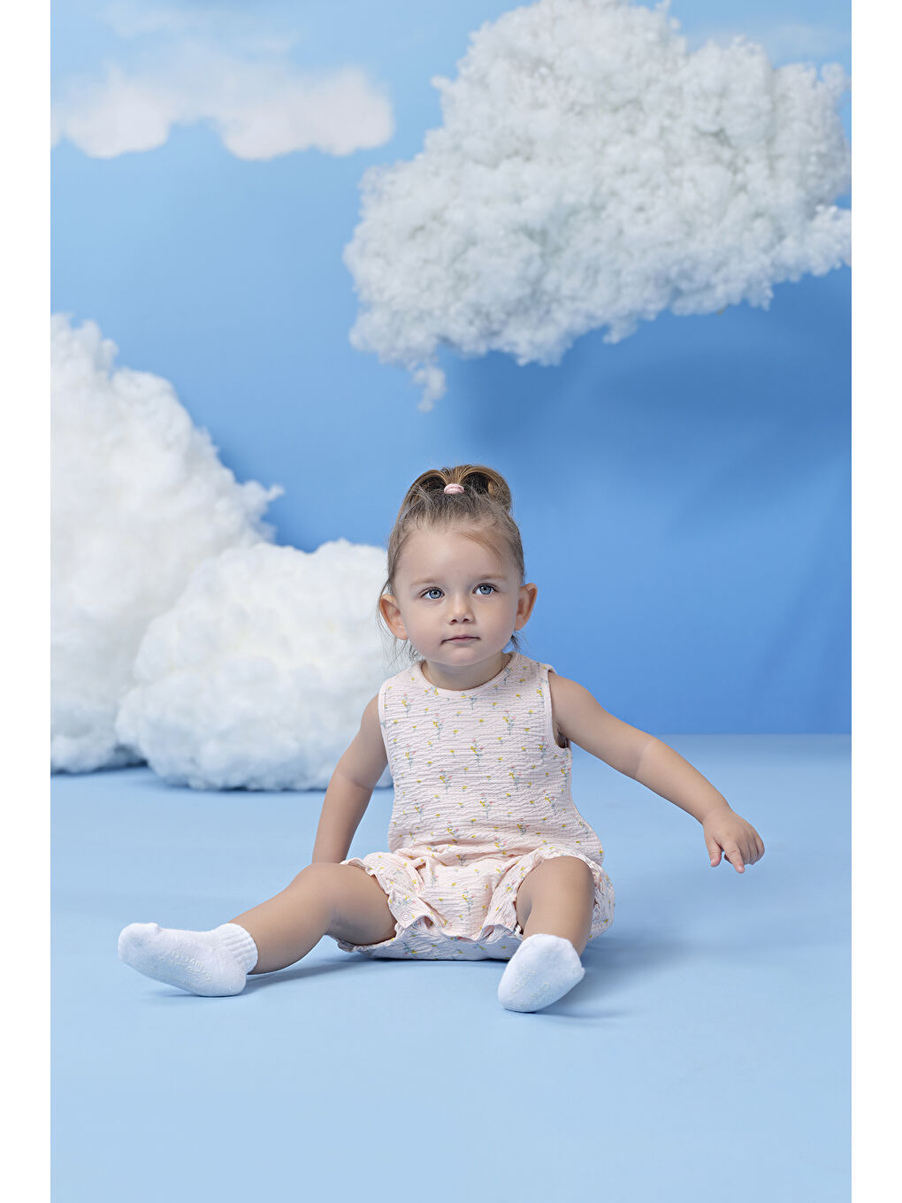 Pembe Çiçek Desenli Kız Bebek Tulum-1