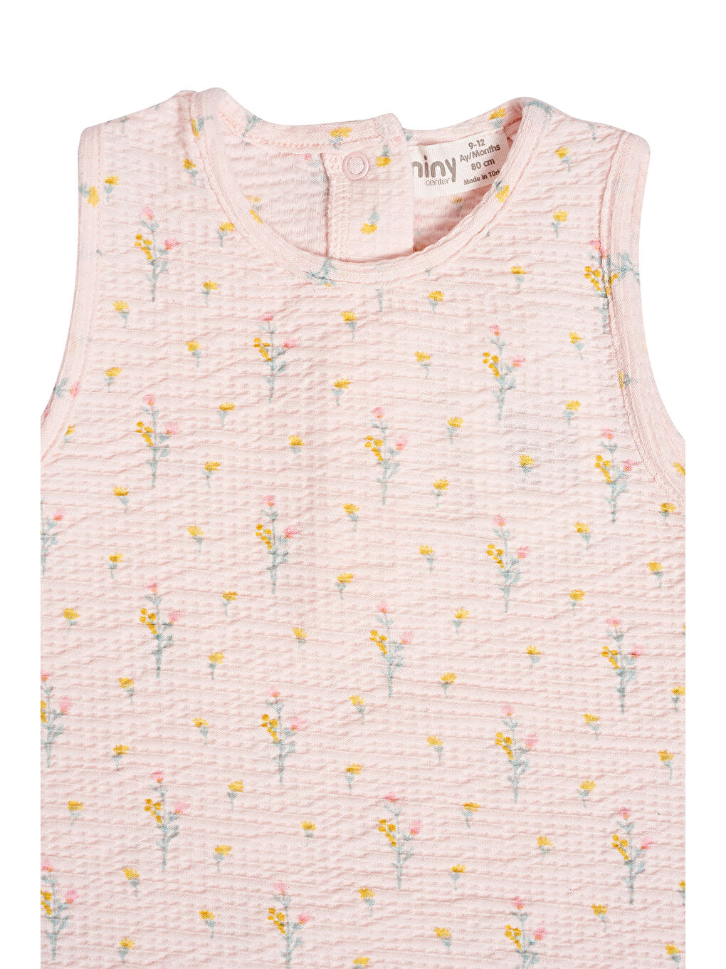 Pembe Çiçek Desenli Kız Bebek Tulum-3