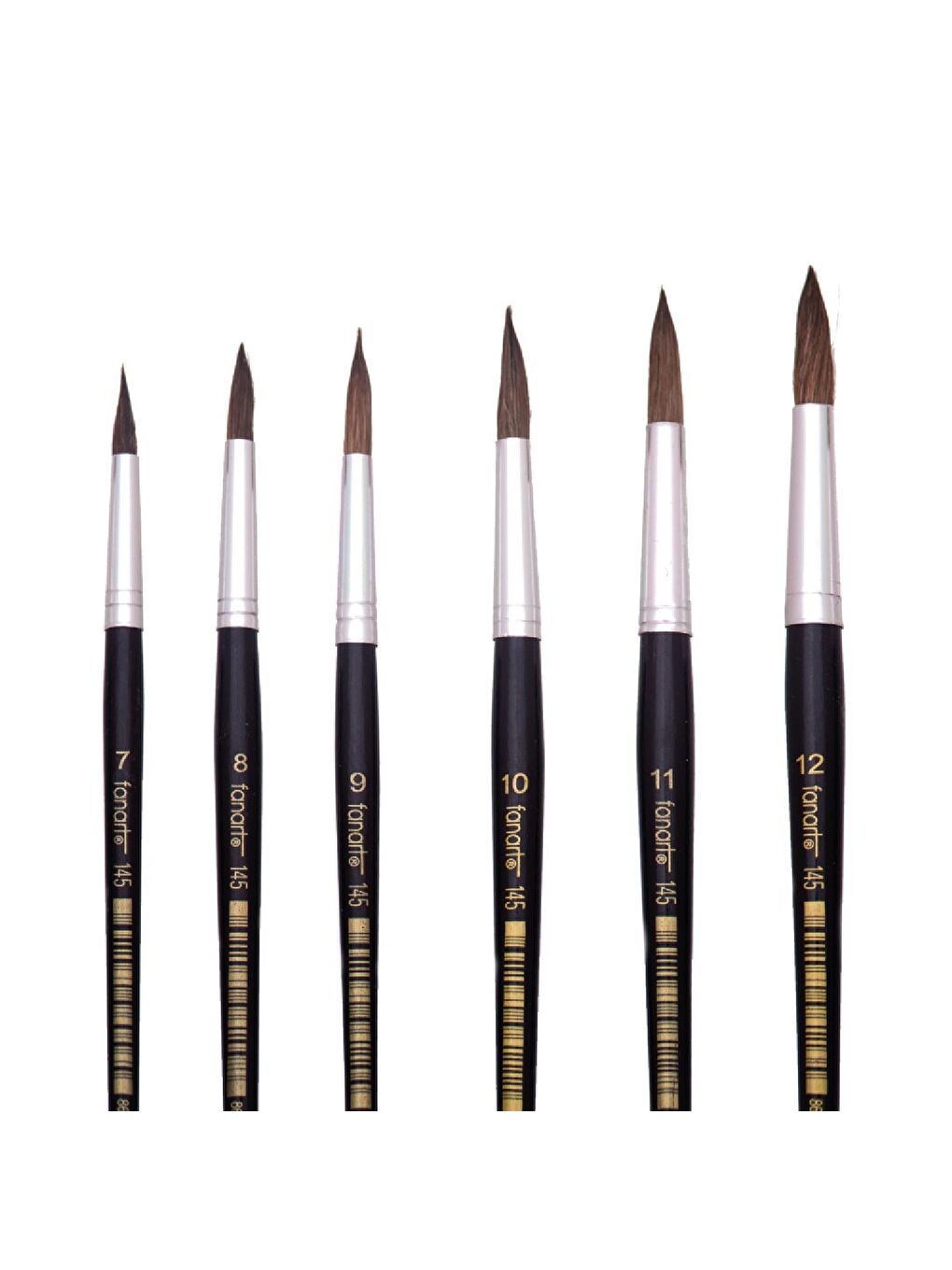 Academy Seri 145 Midilli Kılı Fırça Seti Yuvarlak Uç No:7-8-9-10-11-12 36 lı (7145.S3)-1