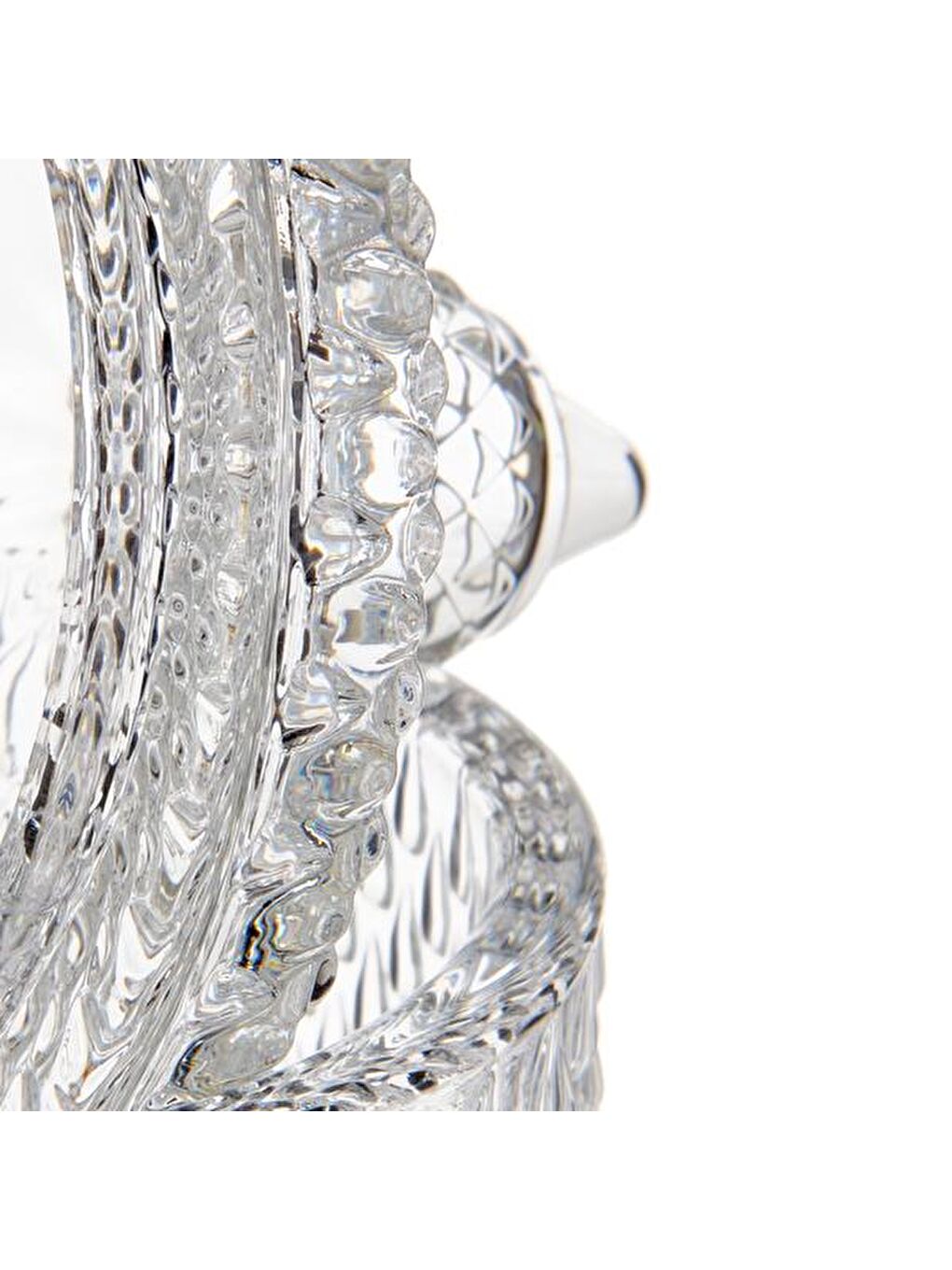 Renksiz Baklava Desenli Kapaklı Cam Şekerlik - Şeffaf - 10 cm-1