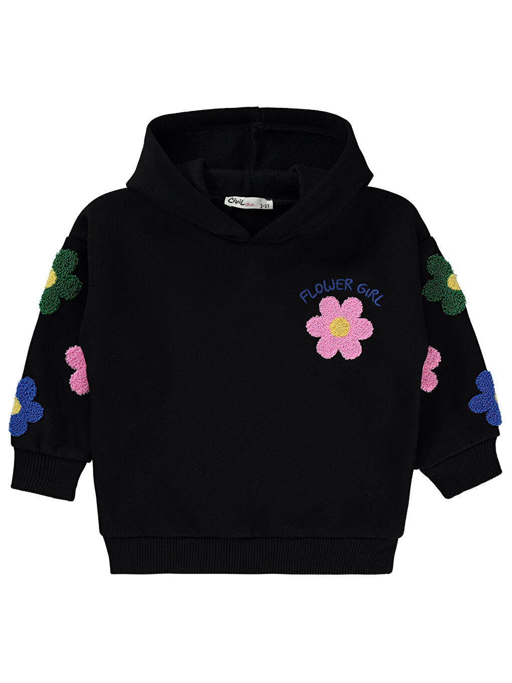 Civil Siyah Girls Kız Çocuk Sweatshirt 2-5 Yaş Siyah