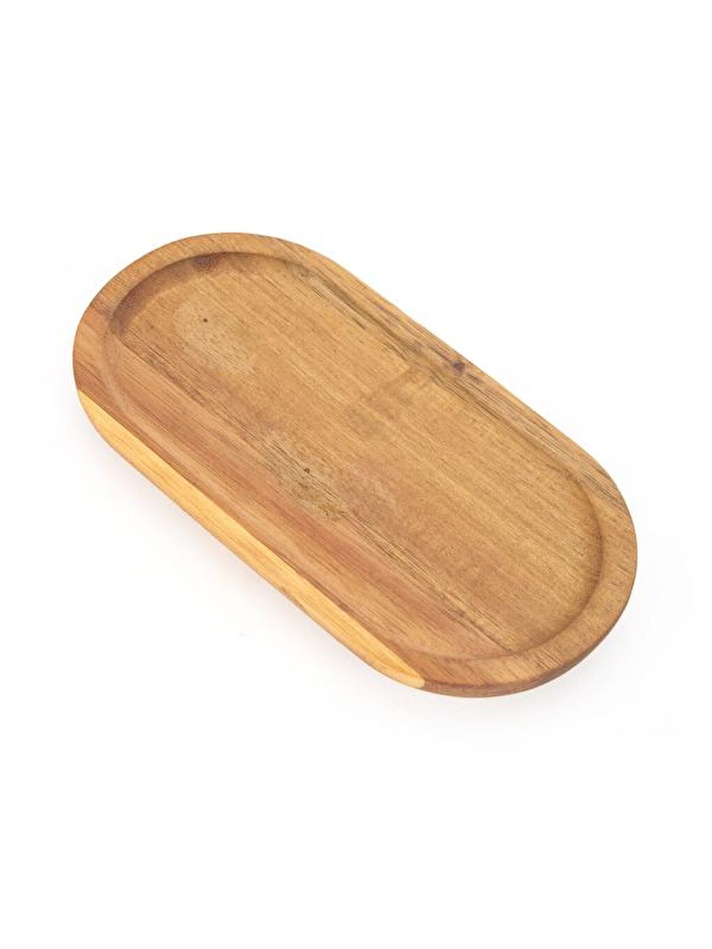 Akasya Oval Servis Sunum Tabağı - Kahverengi - 18,8x9,6x1,6 cm-2