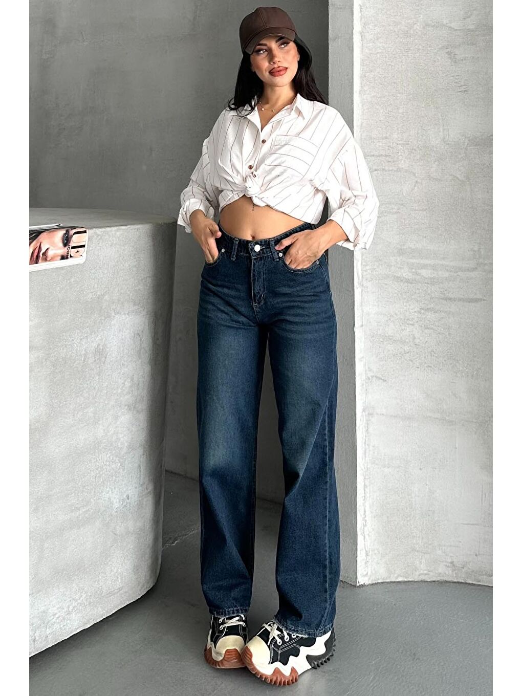 Palazzo Pantolon Koyu Mavi - 27358-2