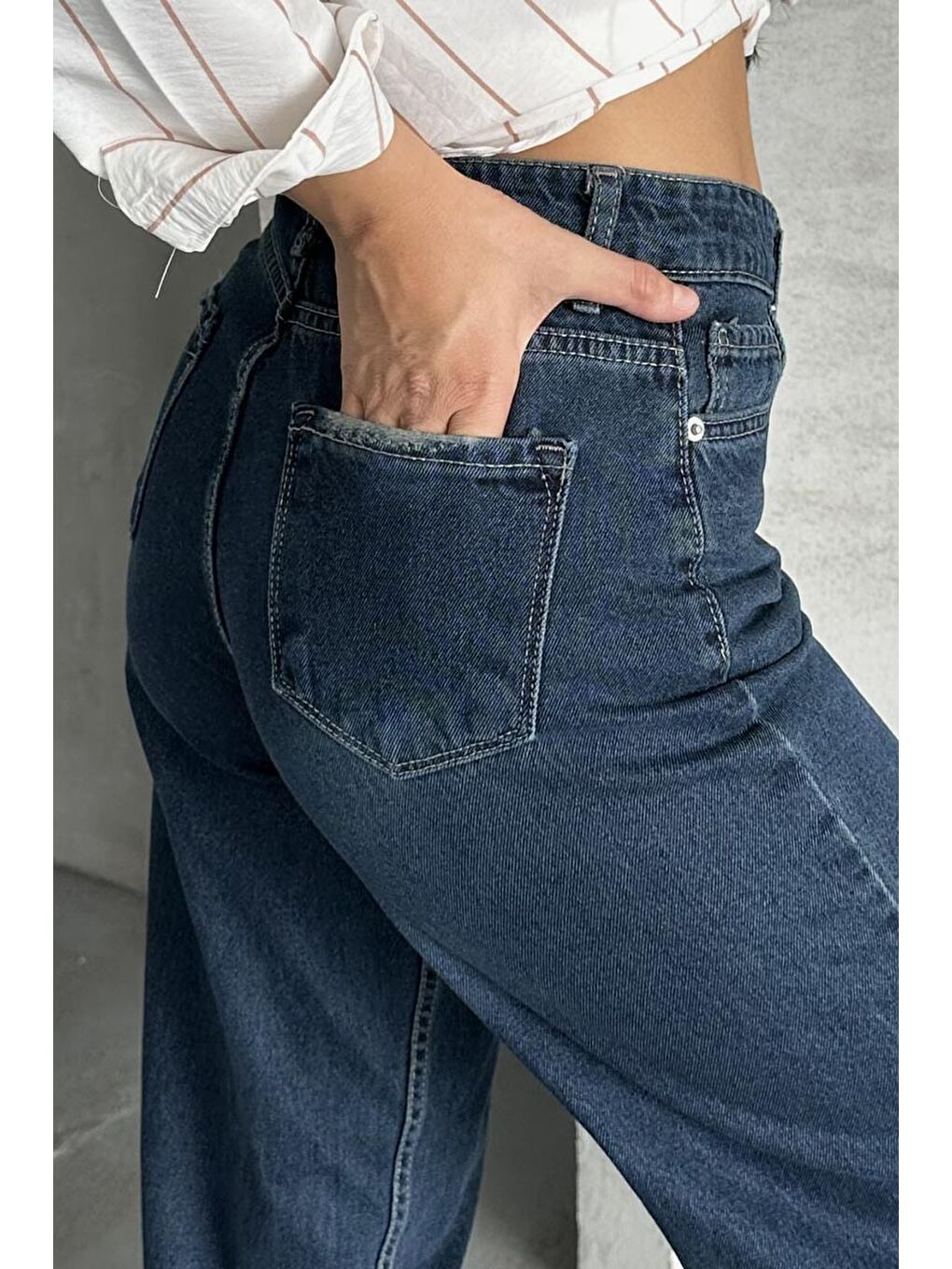 Palazzo Pantolon Koyu Mavi - 27358-3