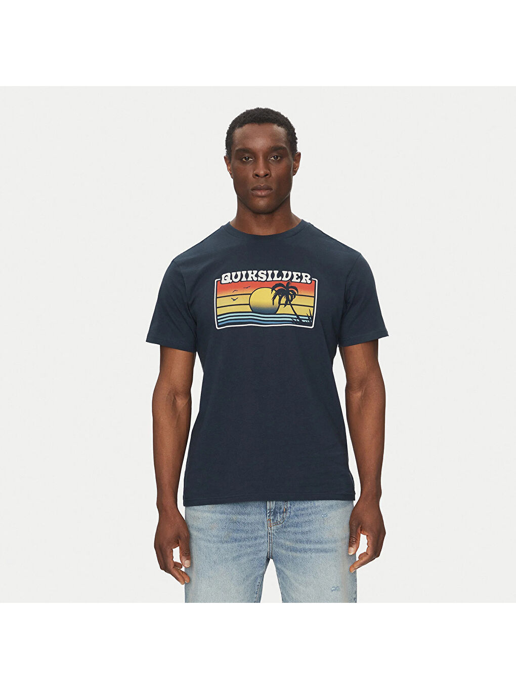 Sun Faded Erkek Mavi Yuvarlak Yaka Tişört