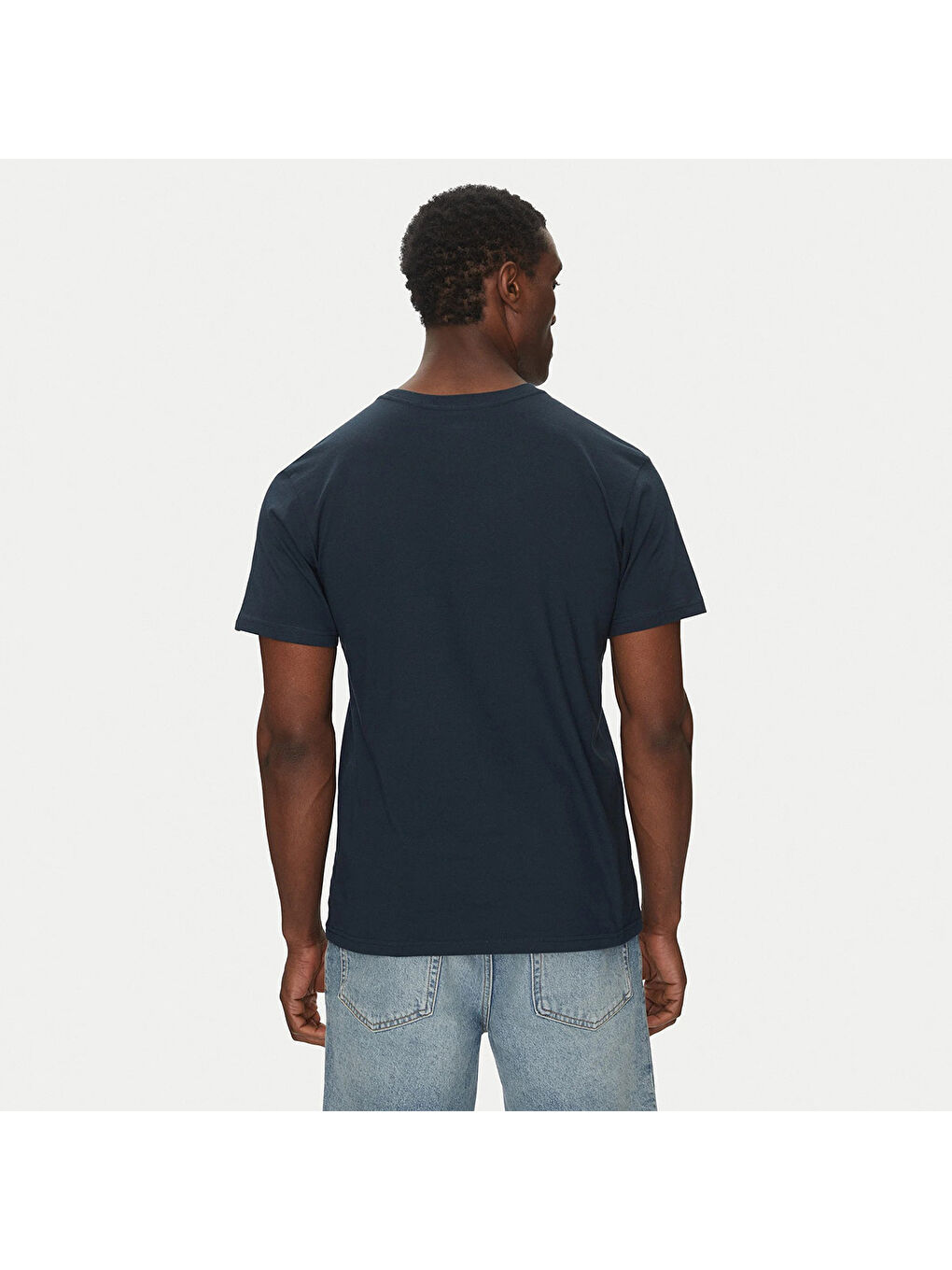 Sun Faded Erkek Mavi Yuvarlak Yaka Tişört-2