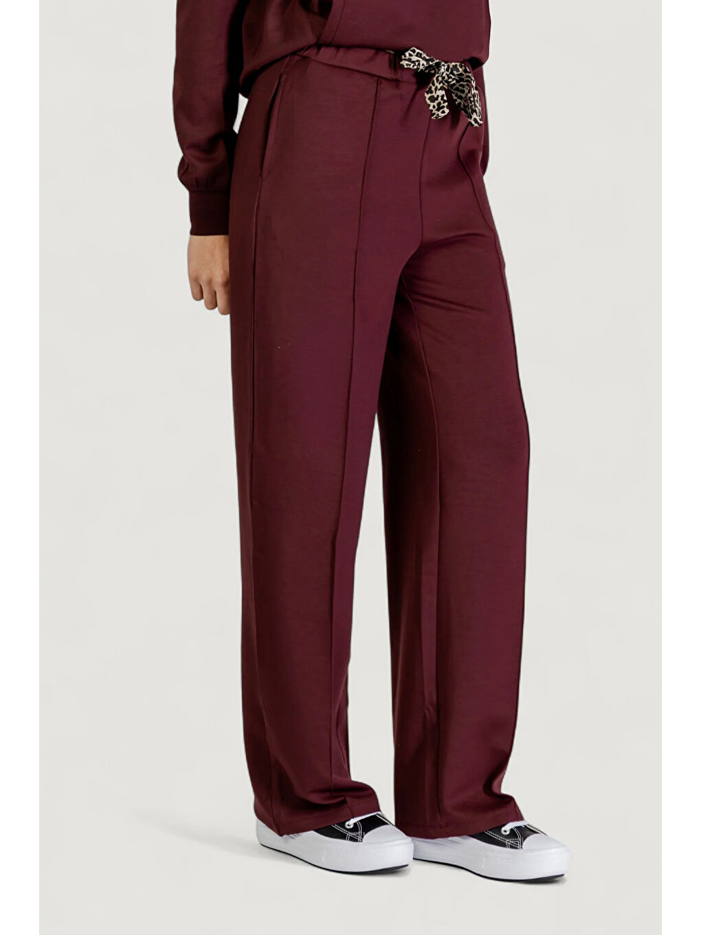 Bordo Onlalina Regular Fit  Normal Bel Düz Paça Pantolon 15364554-2