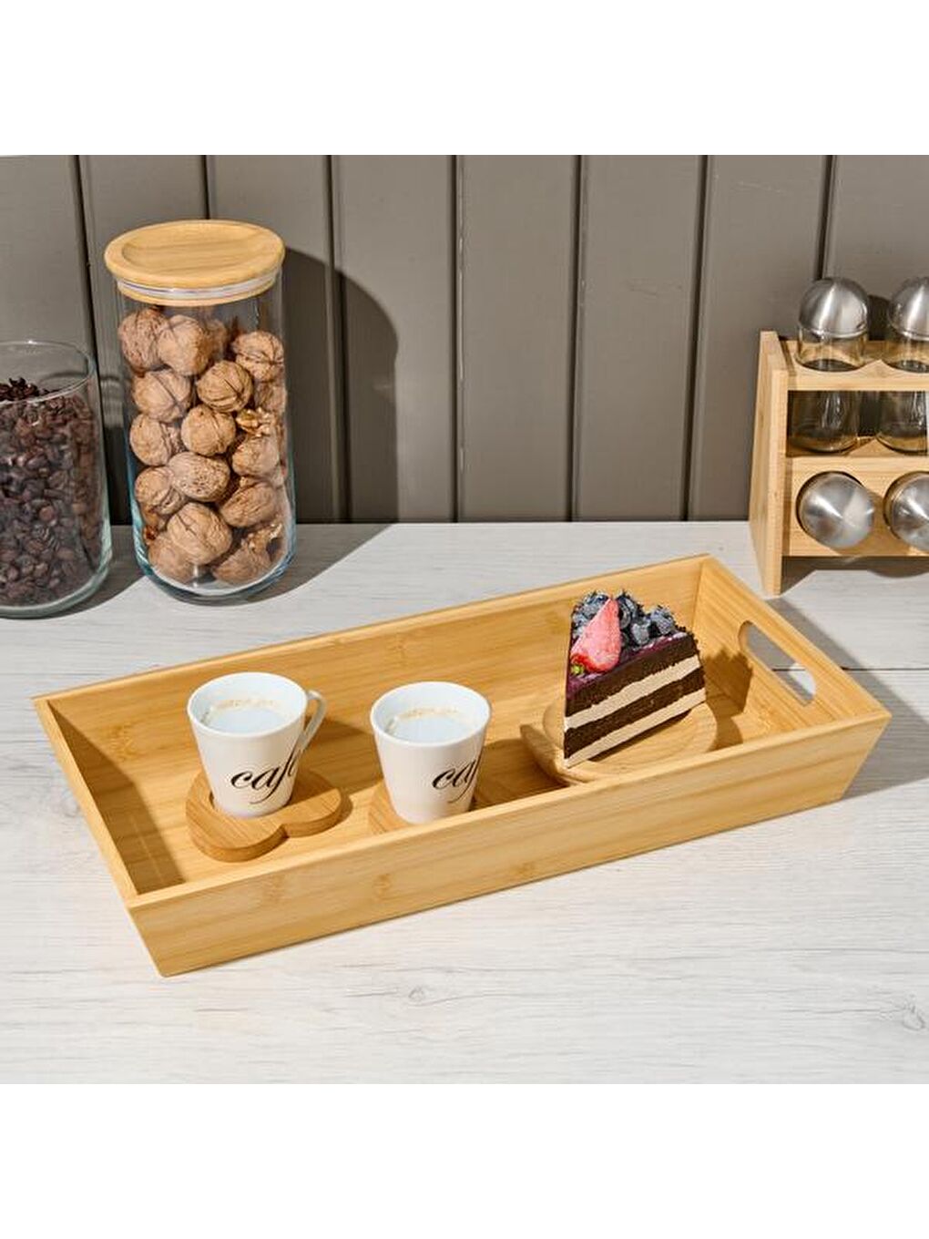 Kahverengi Evidea Kitchen Bambu Tepsi - 40x19,5x5,2 cm