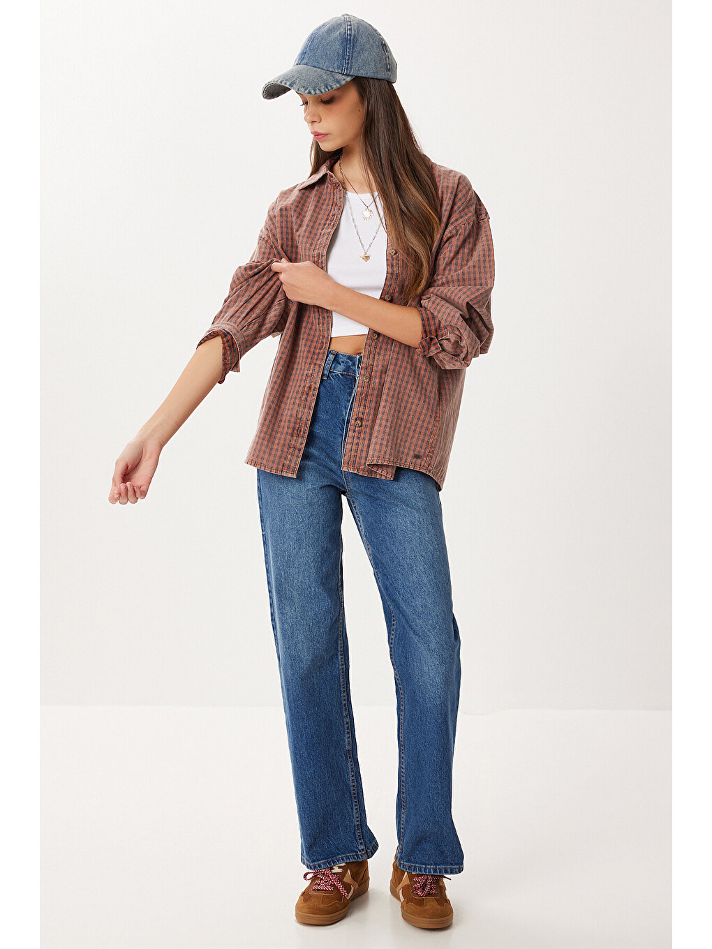 Mavi Düz Paça Yüksek Bel Jean P0297 MAVİ LRI0015-1