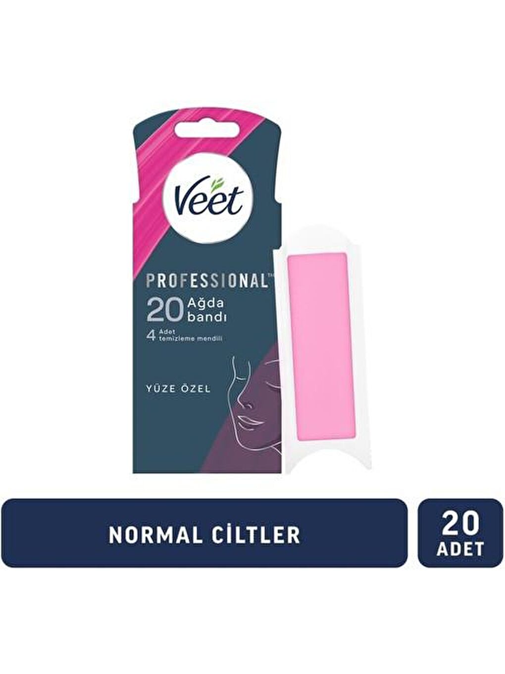 Veet Renksiz Professional Ağda Bandı Yüz Bölgesi Normal Ciltler İçin 20 li