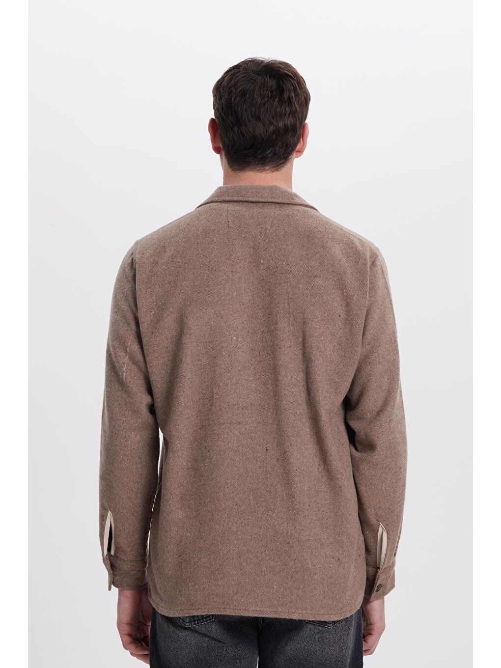 Kahverengi Erkek Regular Fit Rahat Kesim Kapaklı Çift Cep Kışlık Oduncu Açık Kahve Gömlek-7