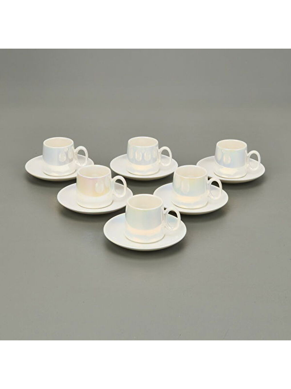 Pearl Porselen 6'lı Kahve Fincanı Seti - Beyaz-1