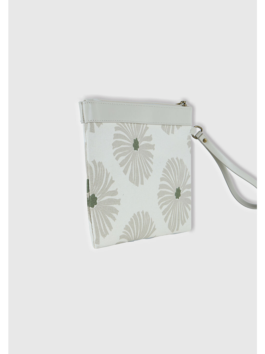 Ekru Kadın Krem Desenli Cüzdan-1