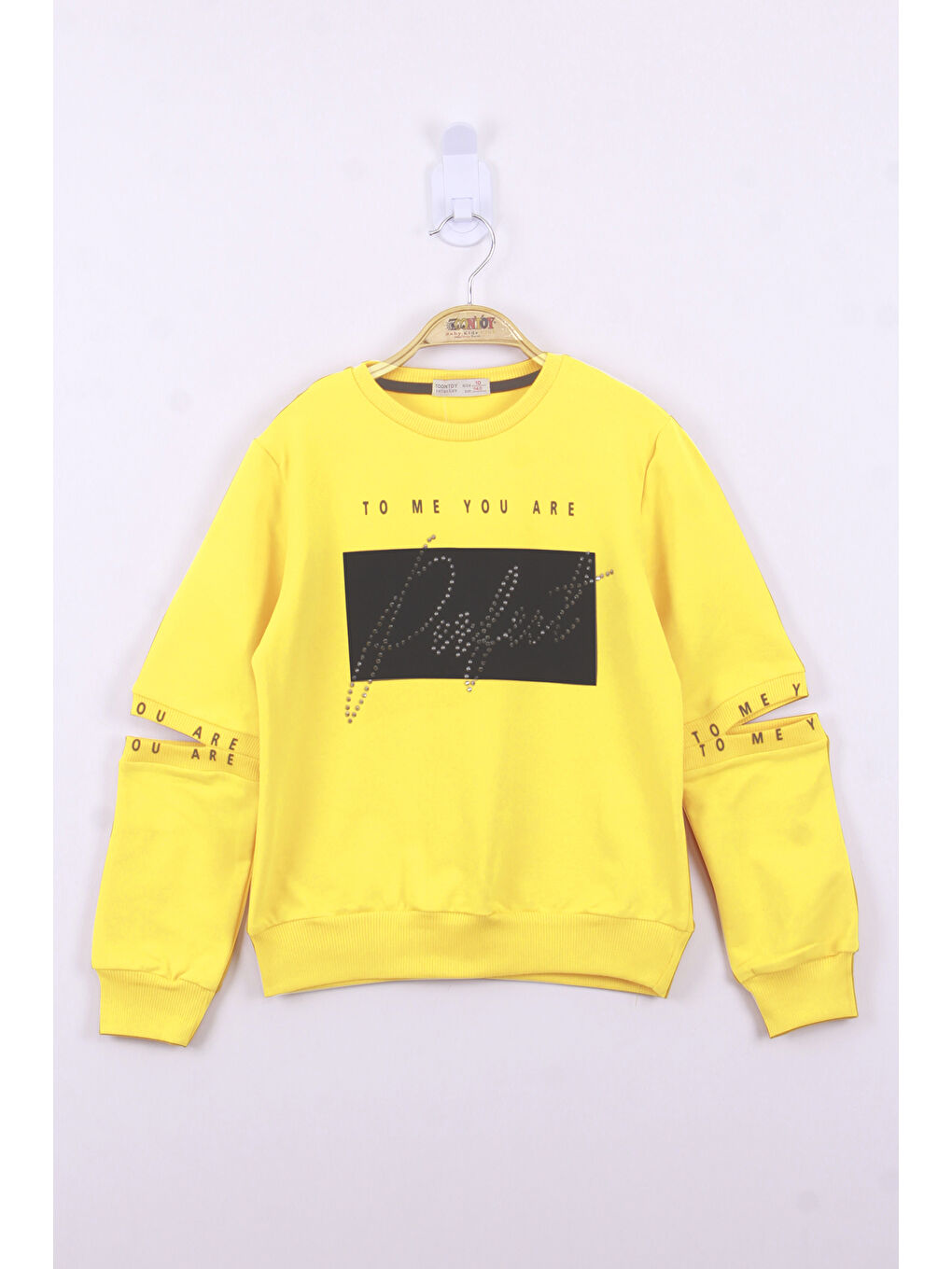 Toontoykids Sarı Kız Çocuk Perfect Taş İşlemeli Sweatshirt