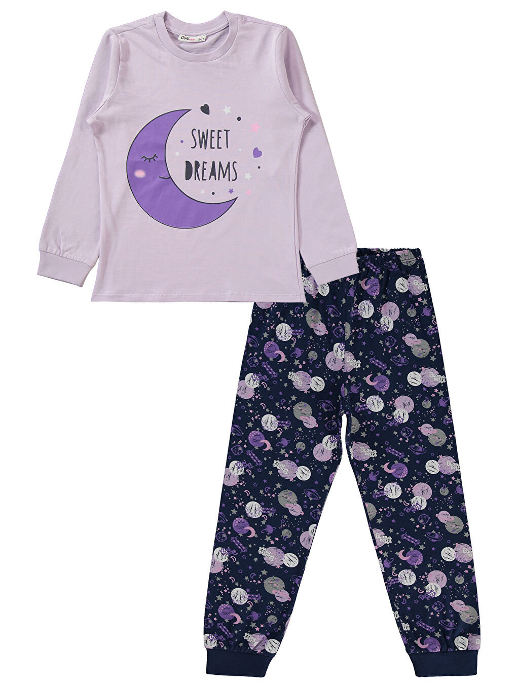 Civil Mor Girls Kız Çocuk Pijama Takımı 6-9 Yaş Nazik Lavanta