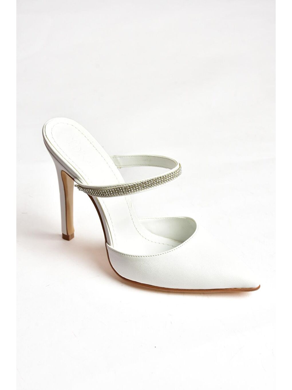 S3726564 Beyaz Kadın Topuklu Terlik-1