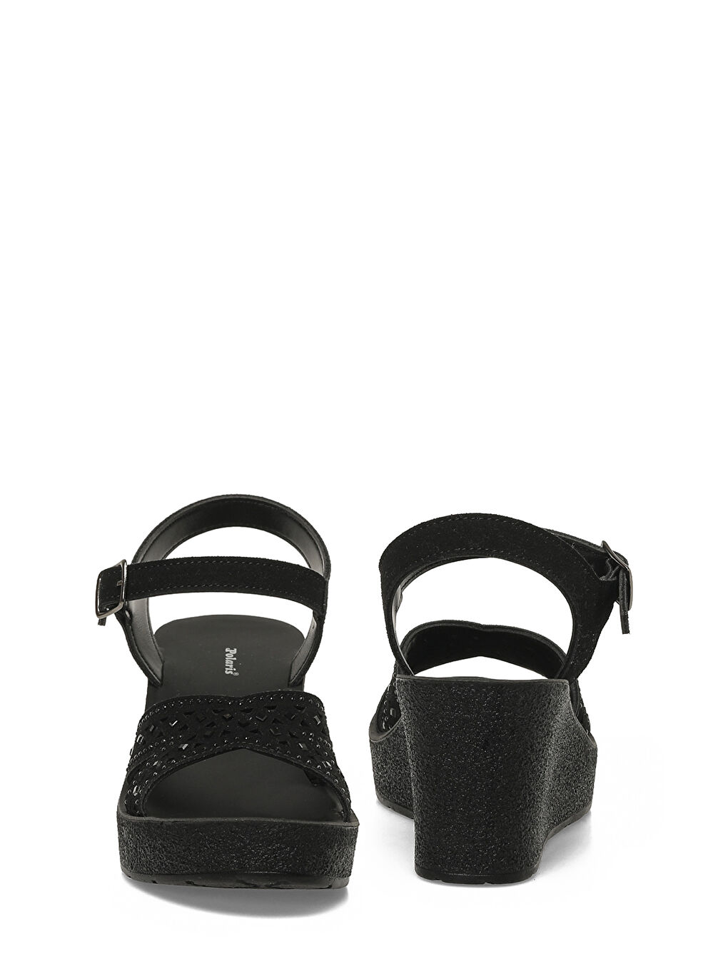 409103.Z Siyah Kadın Dolgu Topuk Sandalet-4