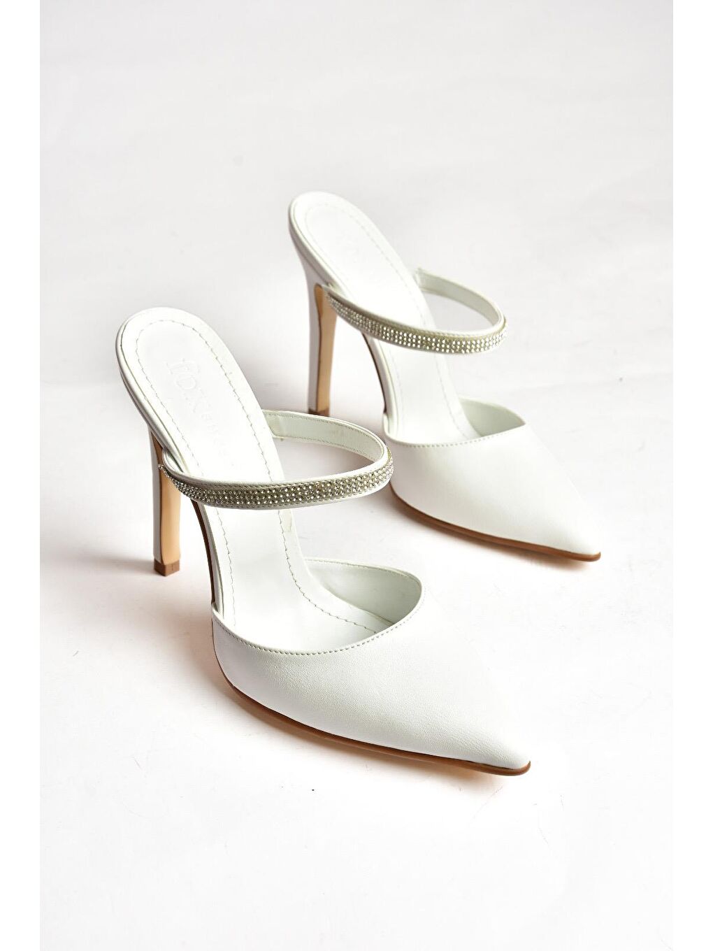 S3726564 Beyaz Kadın Topuklu Terlik-2