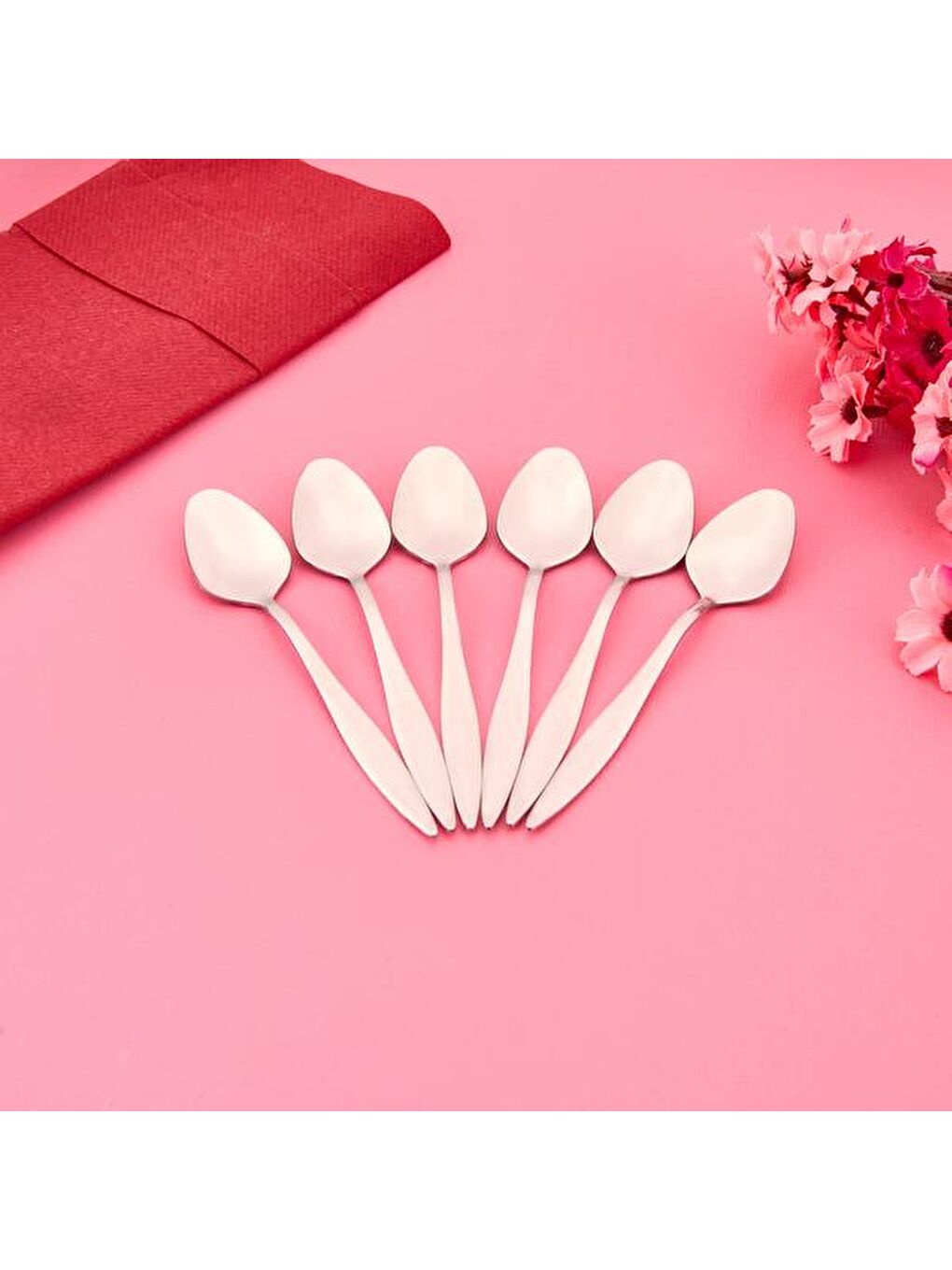 Gri Monaco 6'lı Tatlı Kaşığı - Inox