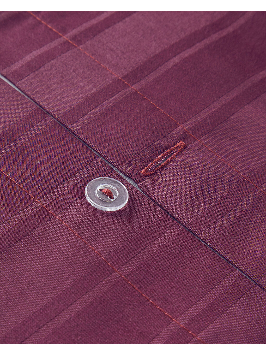 Lior Çizgili Pamuk Saten King Size Nevresim Takımı Koyu Mürdüm-4