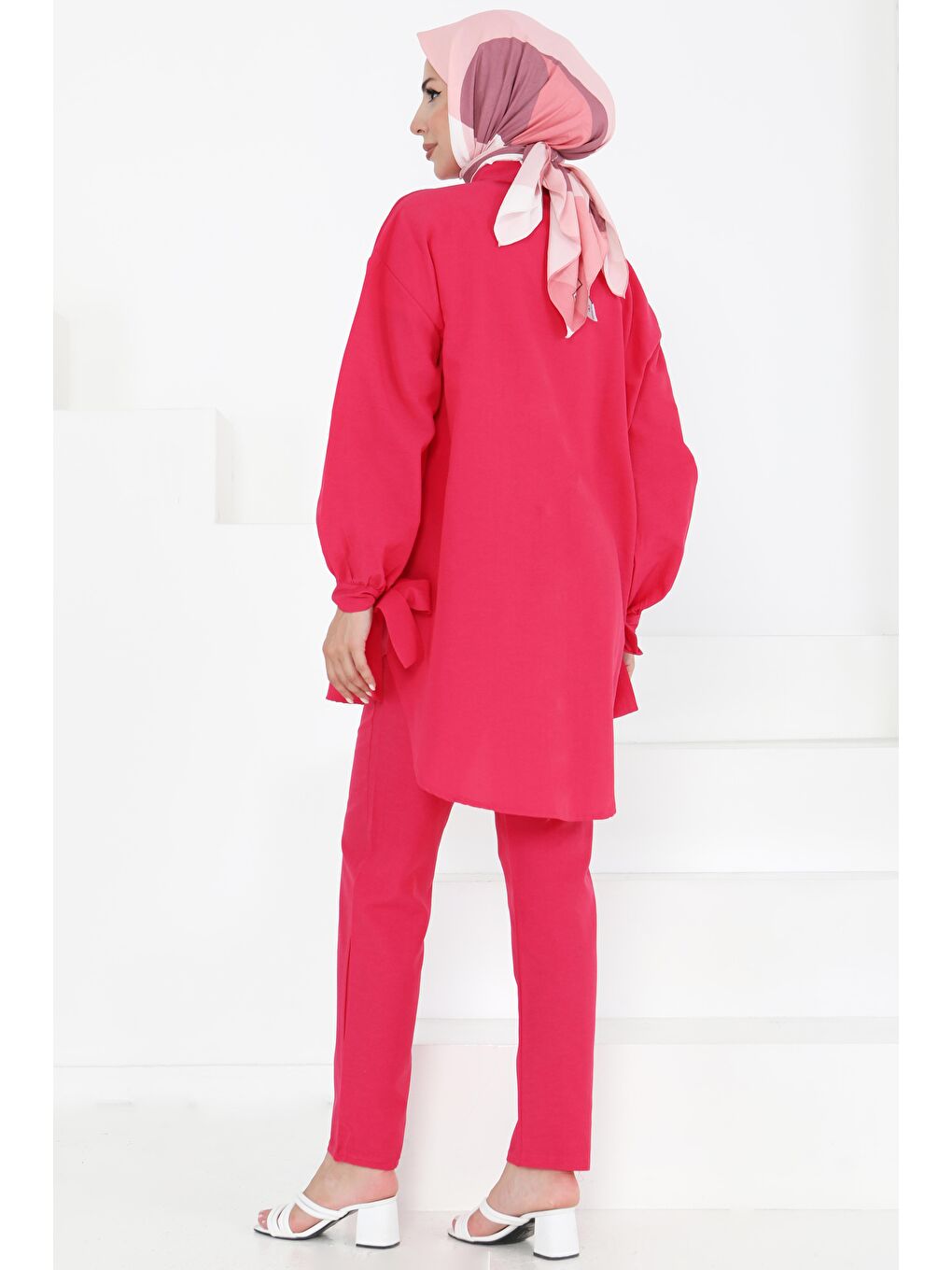 Fuşya Kol Detaylı İkili Takım Fusya - 27085-5