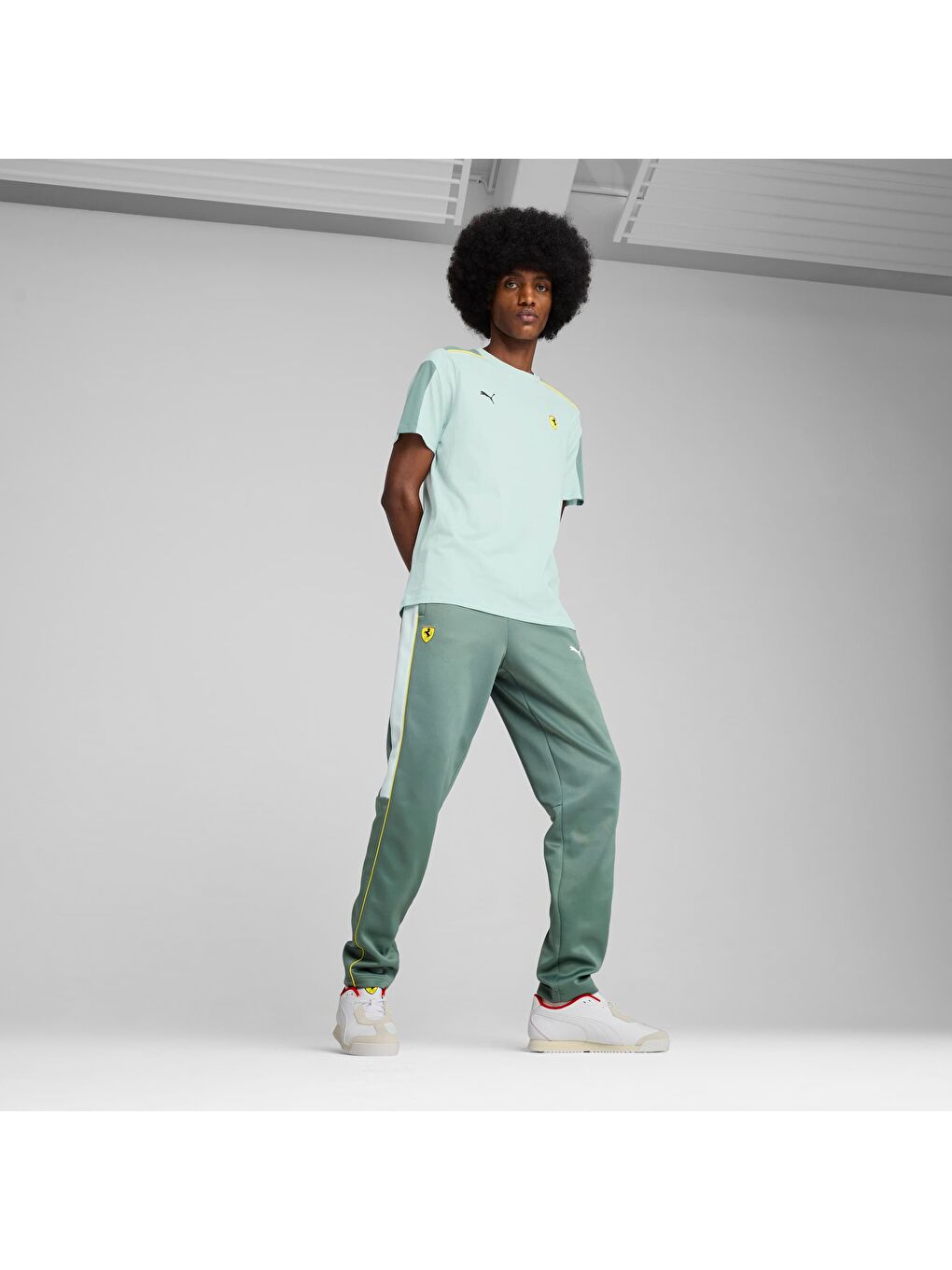 Yeşil SCUDERIA FERRARI Race MT7 Erkek Eşofman Altı-4