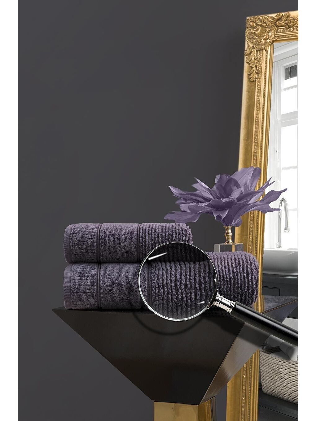 Antrasit Venedik Micro Pamuk Banyo Havlusu 80X150cm-1