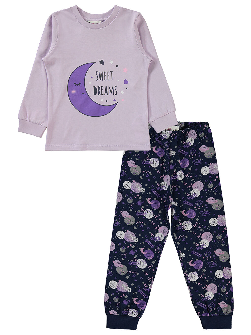 Civil Mor Girls Kız Çocuk Pijama Takımı 2-5 Yaş Nazik Lavanta