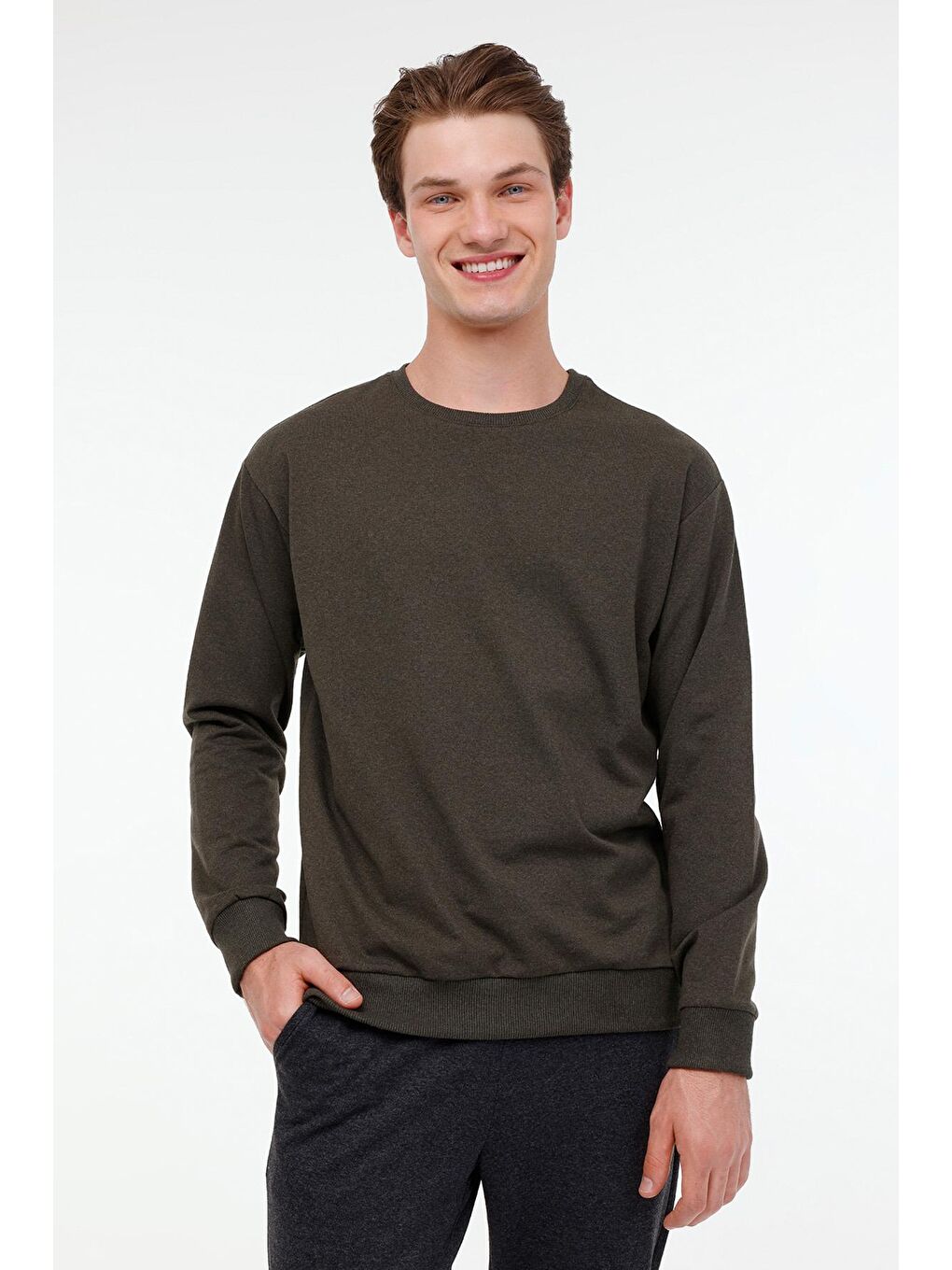 Kinetix Haki MR RJN90 C SW 4PR Haki Erkek Sweatshirt