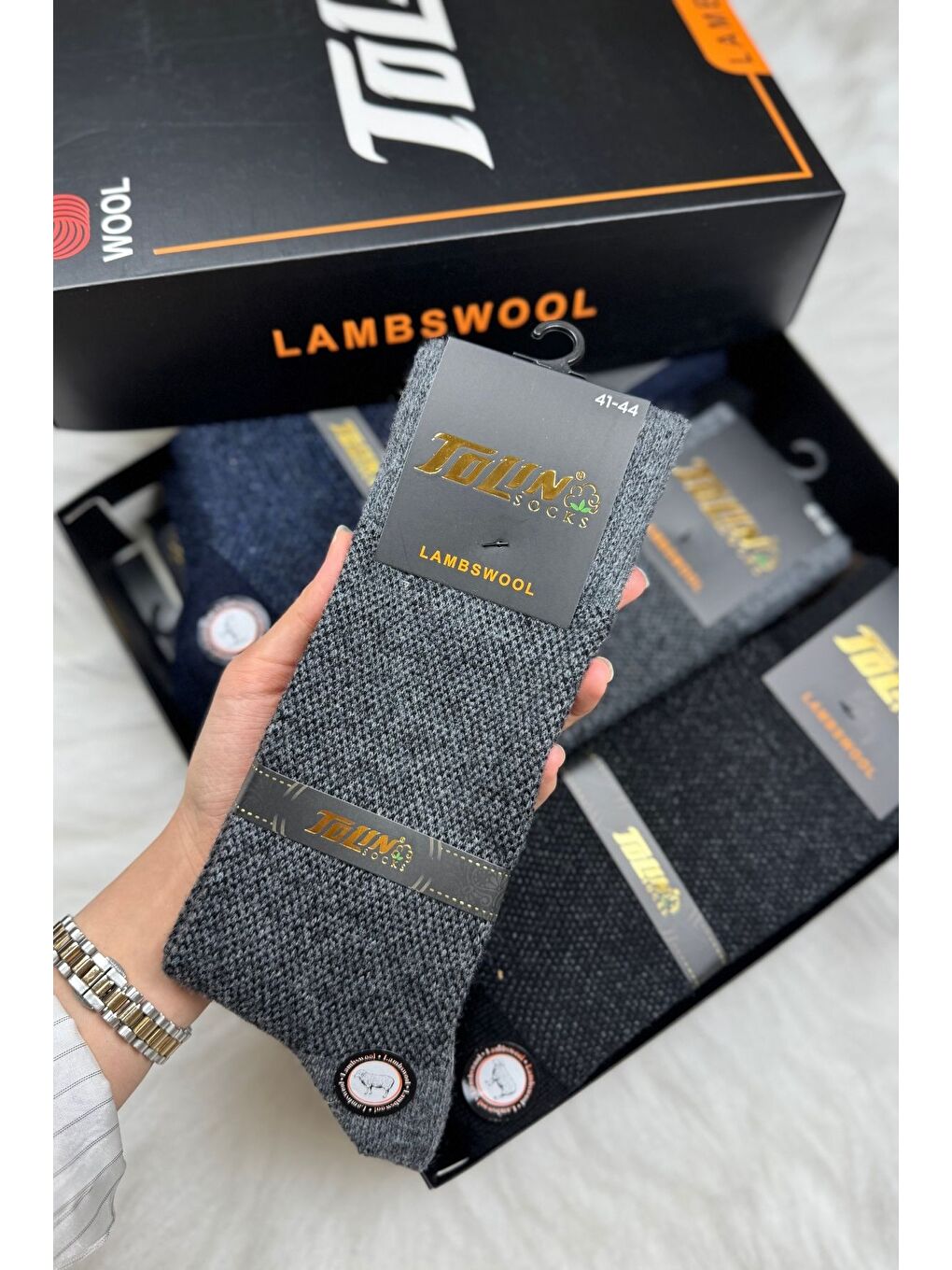 Karışık Erkek 12 li Çorap Yün Lambswool 19602-1