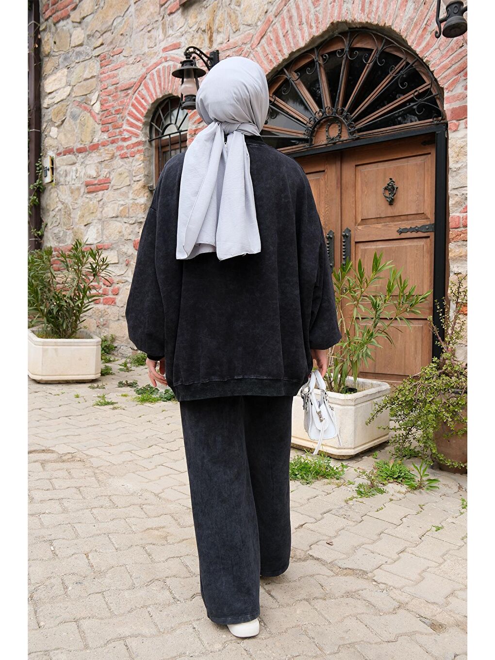 Gri Desenli ikili  Takım Füme-3