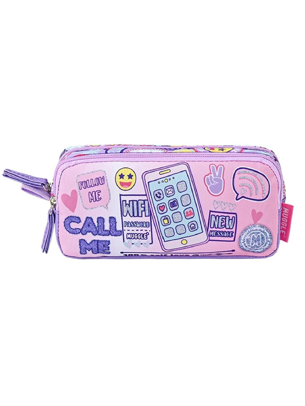 3 Bölmeli Call Me Okul Çantası + Beslenme Çantası + Kalemlik Lila 2 Li Set-5