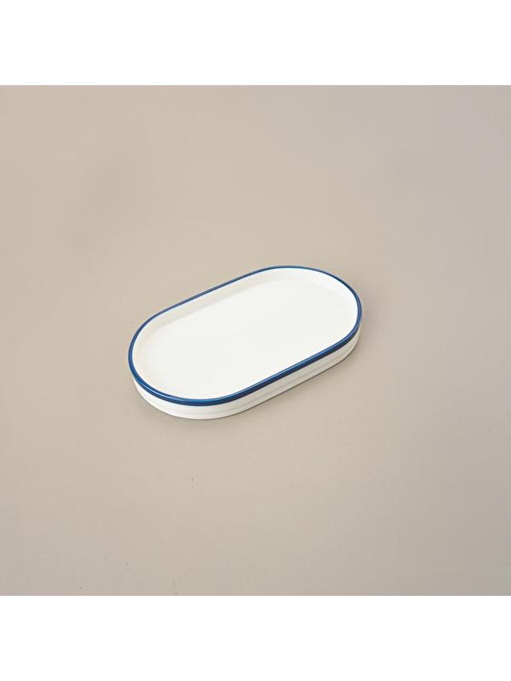 Pure Porselen Sunum Tabağı - Beyaz / Mavi - 20 cm-2