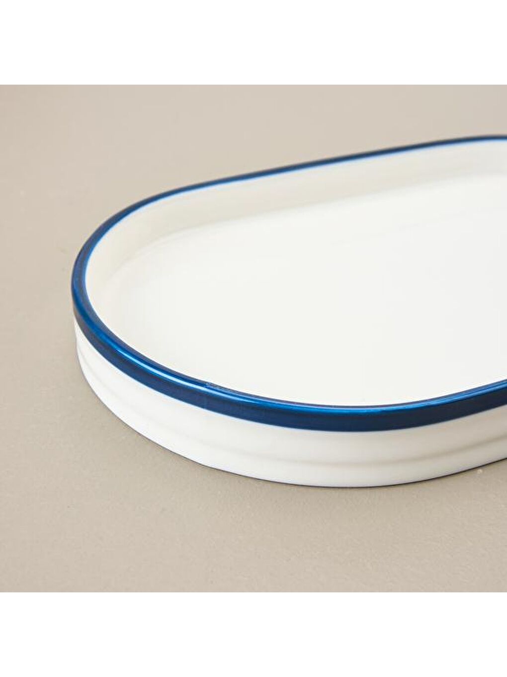 Pure Porselen Sunum Tabağı - Beyaz / Mavi - 20 cm-3