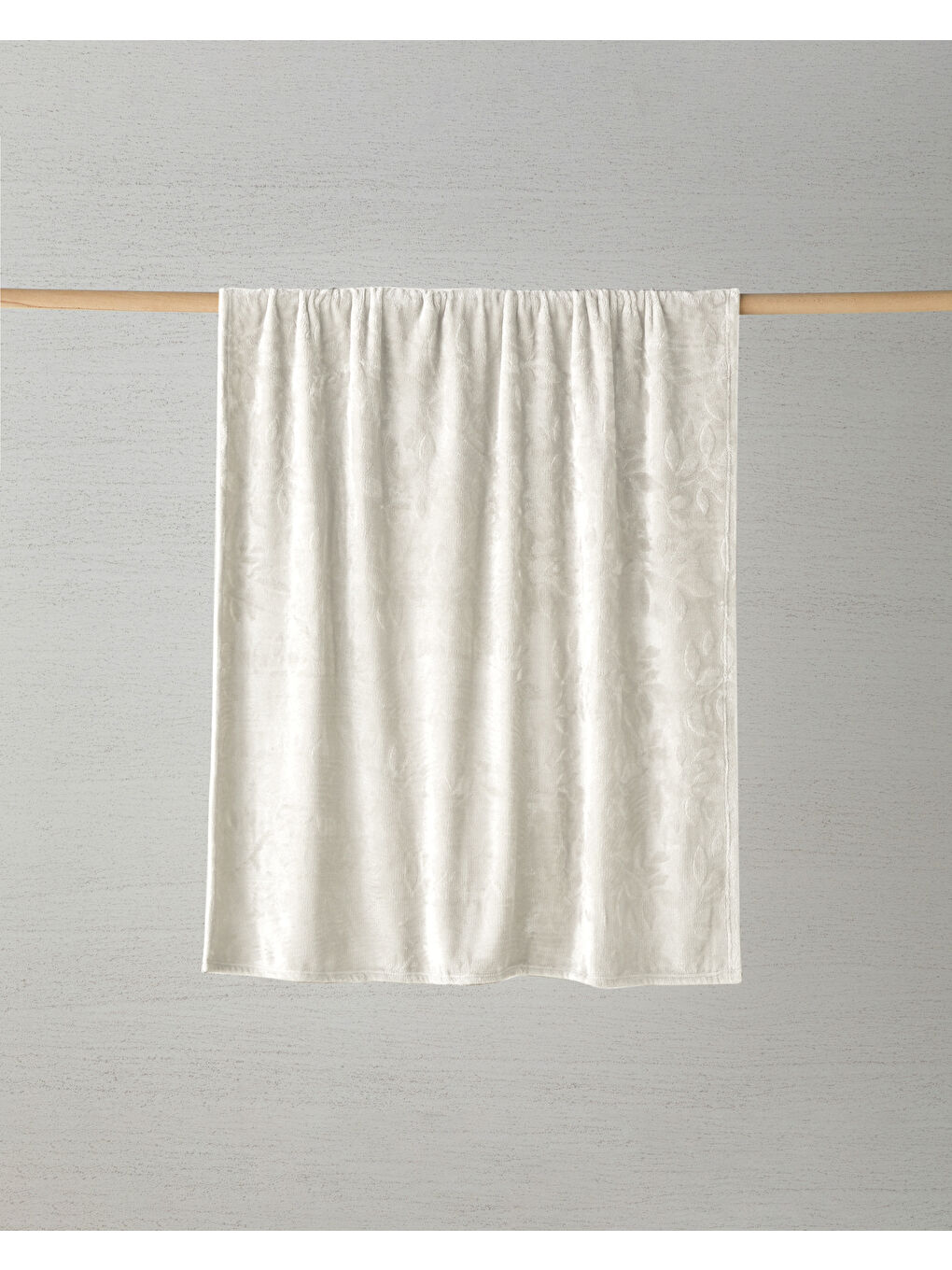 Ekru Ramona Jakarlı Supersoft Tv Battaniye 120x160 cm Krem