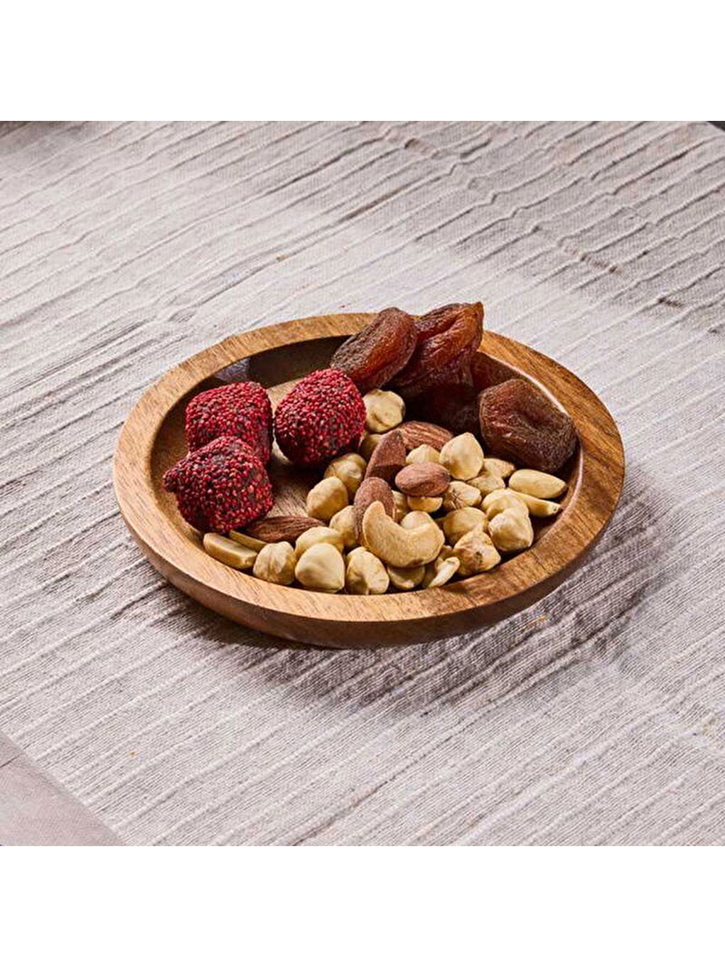 Morry Akasya Yuvarlak Sunum Tabağı - Kahverengi - 15 cm