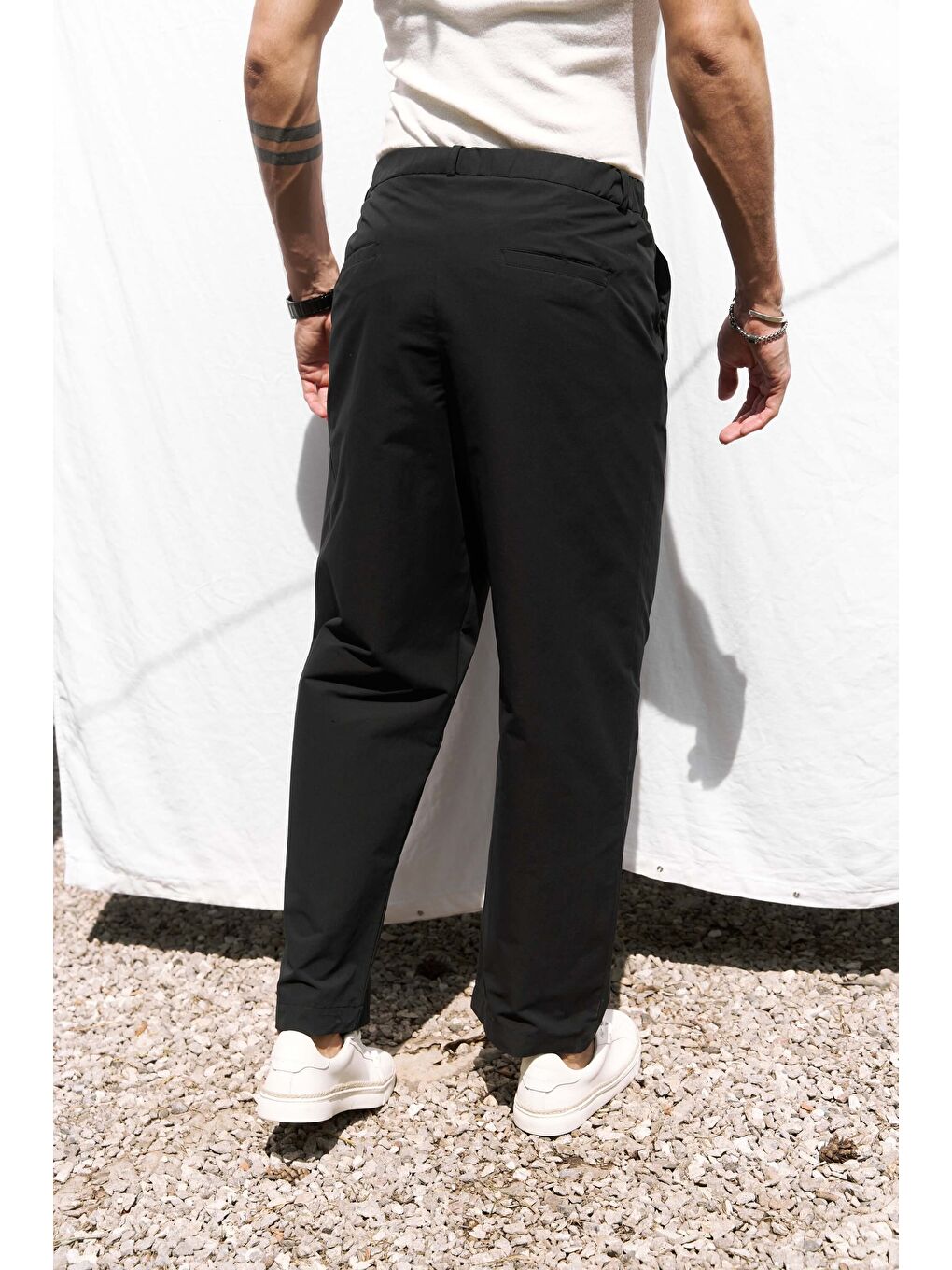 Sergio Düğmeli Siyah Erkek Pantolon-3