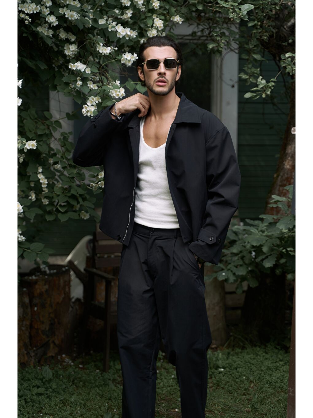 Sergio Düğmeli Siyah Erkek Pantolon-4