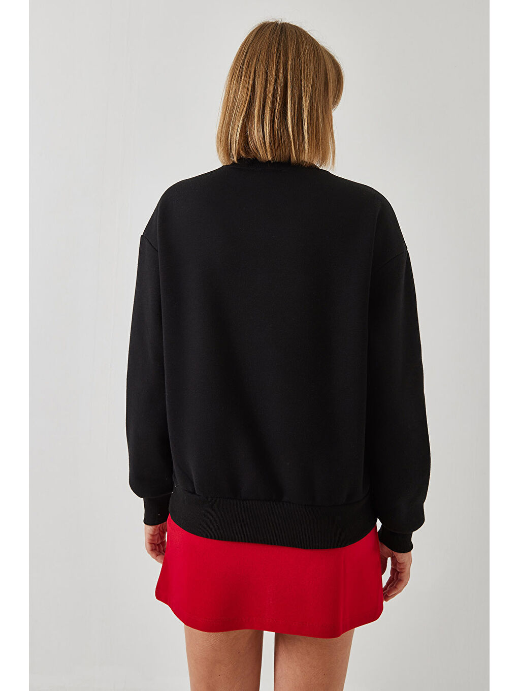 SHADE Siyah Kadın Kalp Nakışlı Sweatshirt - 7