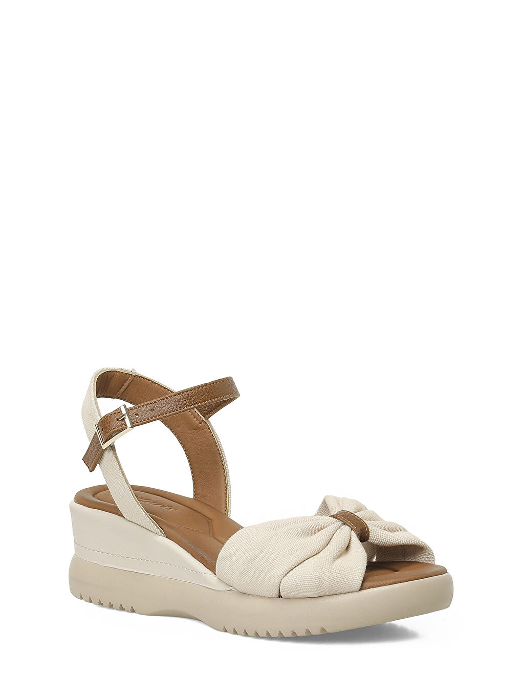 327558.Z Bej Kadın Dolgu Topuk Sandalet-1