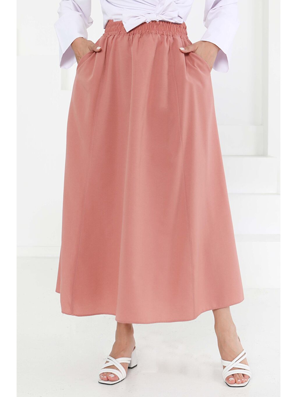 Pembe Cepli Keten Etek Gül - 27294