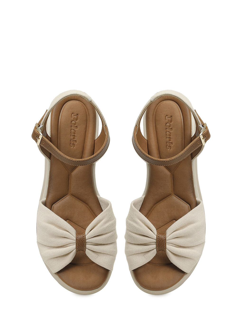 327558.Z Bej Kadın Dolgu Topuk Sandalet-3