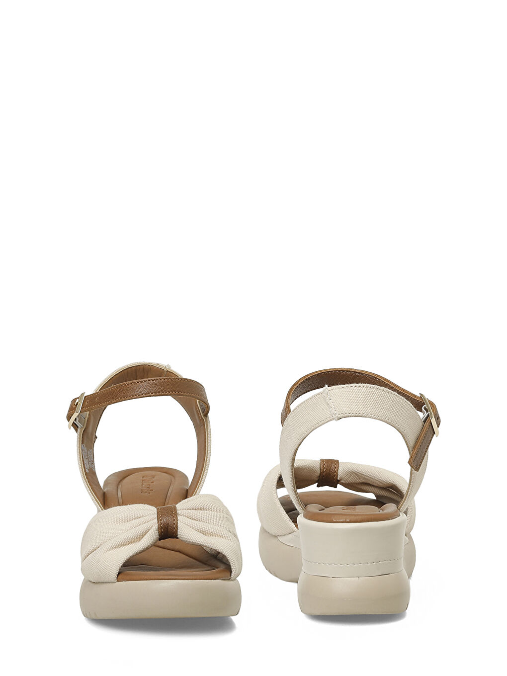 327558.Z Bej Kadın Dolgu Topuk Sandalet-4