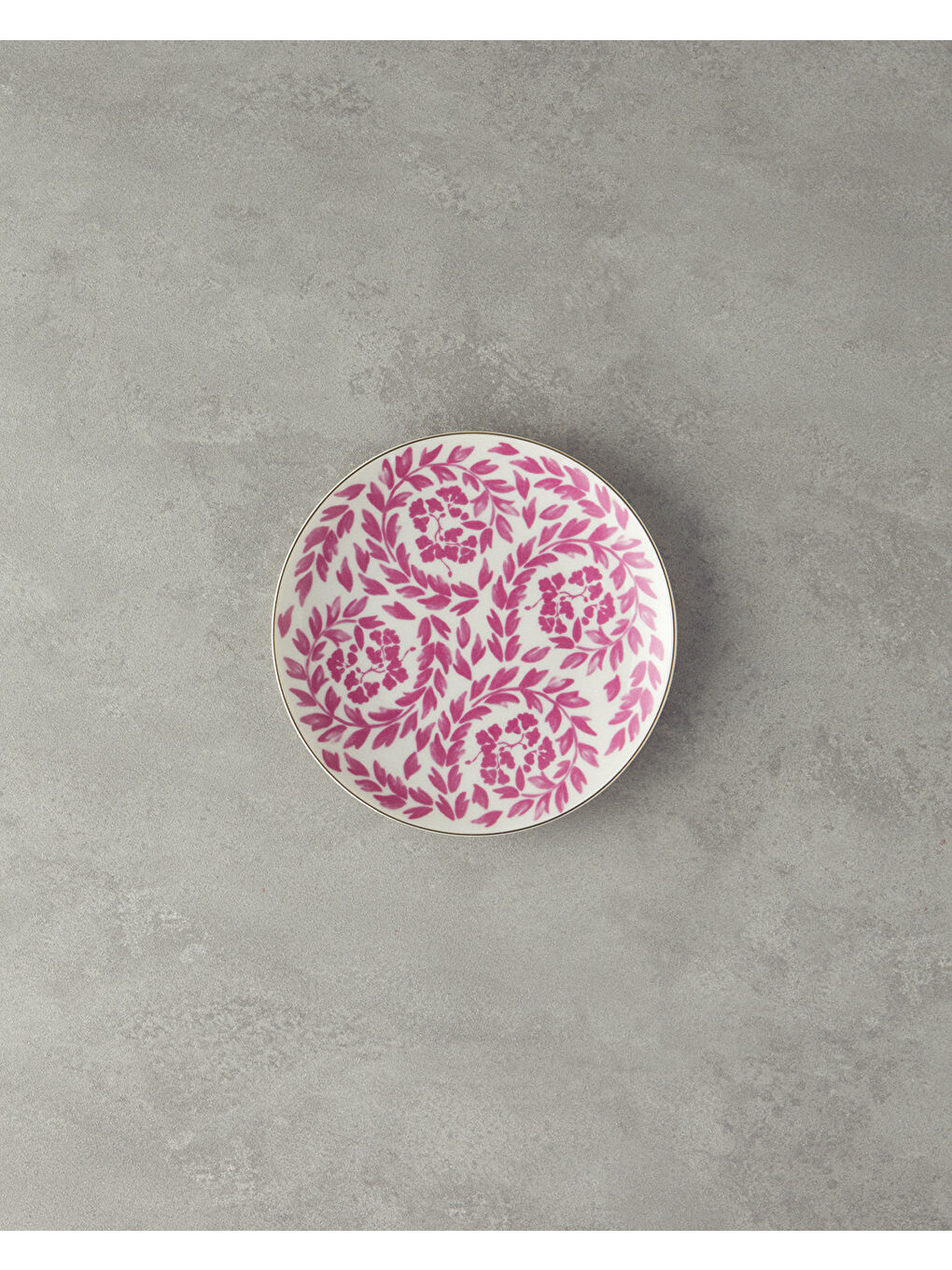 Carnival Floral Bone Porselen Pasta Tabağı 20 cm Fuşya-Beyaz